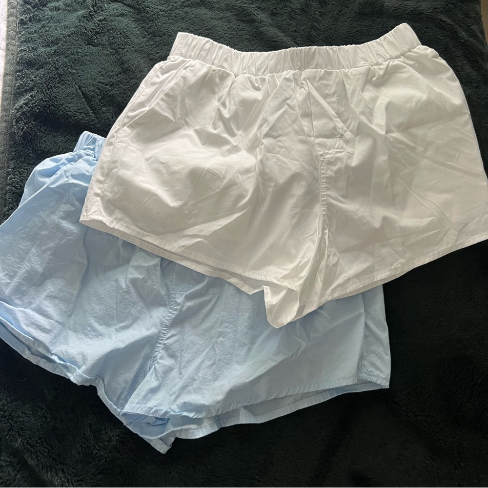 Blue and white forever 21 pj shorts 2 pack.